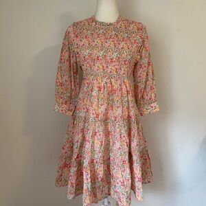 Pink Floral Cotton Dress